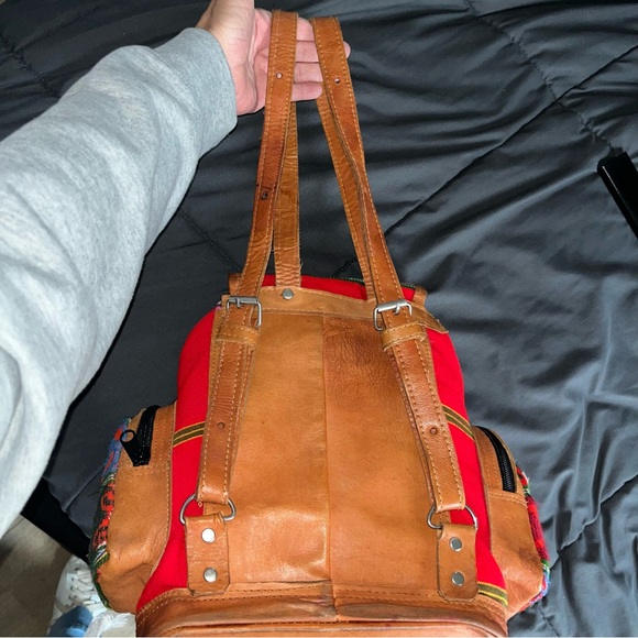 Hand Woven Leather & Huipil Large Backpack • Guatemalan main image 5